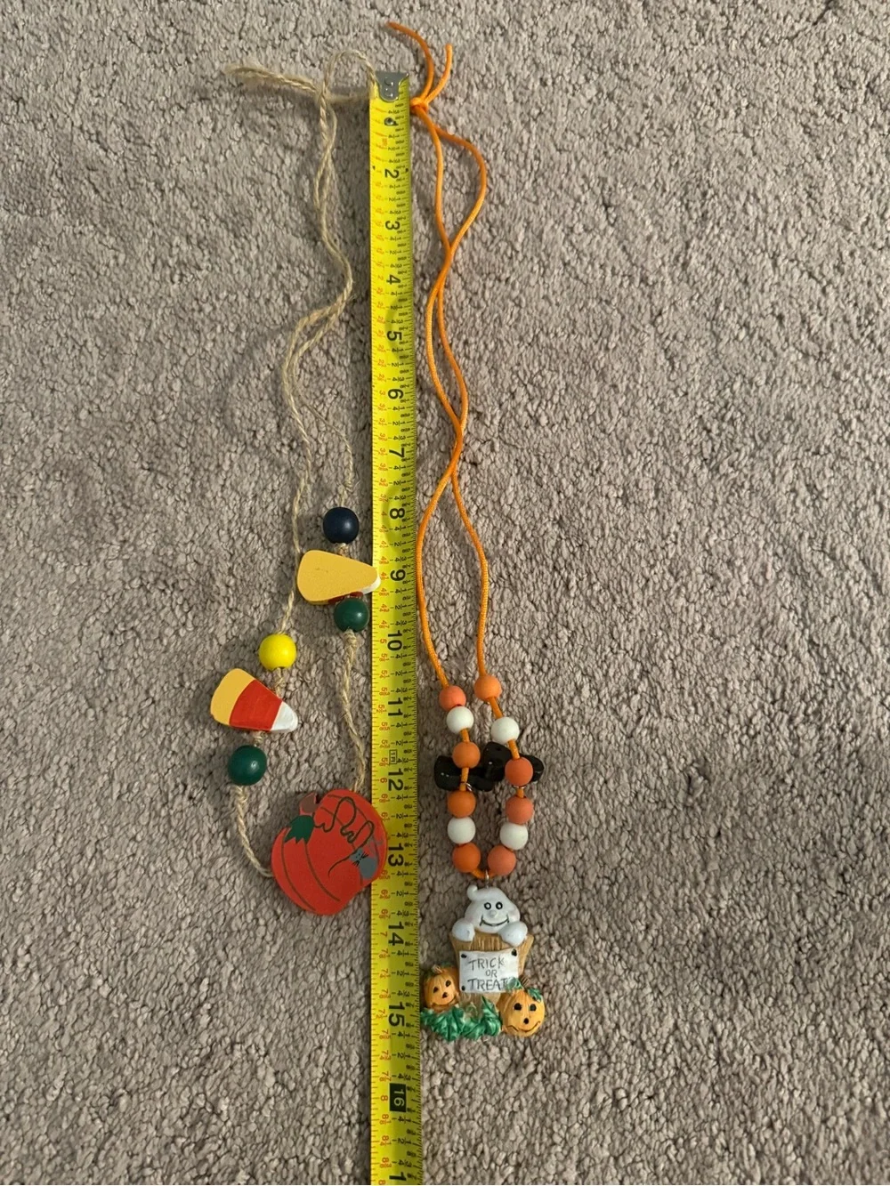 90s Cute Folk Style Kids Halloween Pumpkin & Candy Necklace Set